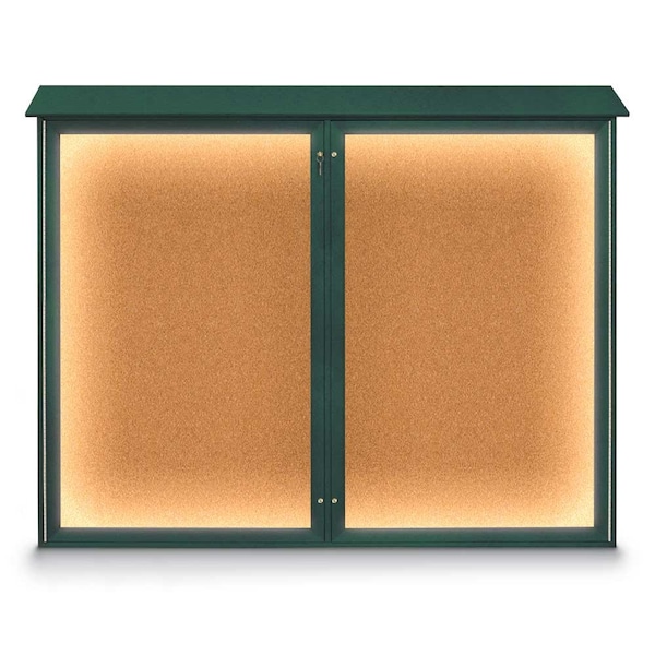 24"x36" 1-Door Enclosed Outdoor Letterboard, Black Felt/Satin Alum